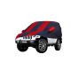 Allextreme TMZ5004 Car Body Cover Compatible with Mahindra Thar Custom Fit Dustproof UV Heat Resistant Indoor Outdoor Body Protection (Navy Blue & Red with Mirror)