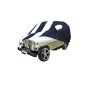 Allextreme MMZ5005 Car Body Cover Compatible with Mahindra Marshal Custom Fit Dustproof UV Heat Resistant Indoor Outdoor Body Protection (Navy Blue & White with Mirror)
