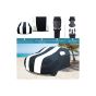 Allextreme CRZ5005 Car Body Cover Compatible with CR-V Custom Fit Dustproof UV Heat Resistant Indoor Outdoor Body Protection (Navy Blue & White with Mirror)