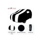 Allextreme JJZ5006 Car Body Cover Compatible with Jeep Custom Fit Dustproof UV Heat Resistant Indoor Outdoor Body Protection (Black & White with Mirror)