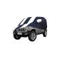 Allextreme JJZ5005 Car Body Cover Compatible with Jeep Custom Fit Dustproof UV Heat Resistant Indoor Outdoor Body Protection (Navy Blue & White with Mirror)