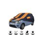 Allextreme CTZ5003 Car Body Cover Compatible with Chevrolet Tavera Custom Fit Dustproof UV Heat Resistant Indoor Outdoor Body Protection (Navy Blue & Orange with Mirror)