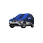 Allextreme RCZ5002 Car Body Cover Compatible with Renault Captur Custom Fit Dustproof UV Heat Resistant Indoor Outdoor Body Protection (Navy Blue & Blue with Mirror)