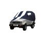 Allextreme MGZ5005 Car Body Cover Compatible with Maruti Suzuki Gypsy Custom Fit Dustproof UV Heat Resistant Indoor Outdoor Body Protection (Navy Blue & White with Mirror)