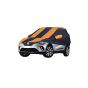 Allextreme RCZ5003 Car Body Cover Compatible with Renault Captur Custom Fit Dustproof UV Heat Resistant Indoor Outdoor Body Protection (Navy Blue & Orange with Mirror)