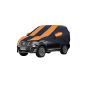 Allextreme NPY5003 Car Body Cover Compatible with Nissan Petrol Custom Fit Dustproof UV Heat Resistant Indoor Outdoor Body Protection (Navy Blue & Orange with Mirror)