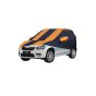 Allextreme SYY5003 Car Body Cover Compatible with Skoda Yeti Custom Fit Dustproof UV Heat Resistant Indoor Outdoor Body Protection (Navy Blue & Orange with Mirror)