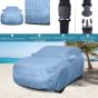 Allextreme MWB5001 Car Body Cover Compatible with Maruti Suzuki Wagon R 19-21 Custom Fit Dustproof UV Heat Resistant Indoor Outdoor Body Protection (Blue with Mirror)