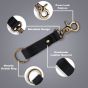 Allextreme EXKCL01 Leather Keychain Loop, Belt Key Holder, Keyring Organizer with Spring Clip, Ring & Strap for Men & Women (Black)
