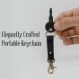 Allextreme EXKCL01 Leather Keychain Loop, Belt Key Holder, Keyring Organizer with Spring Clip, Ring & Strap for Men & Women (Black)