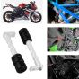 AllExtreme EXPLGS2 Universal Motorcycle Frame Slider Falling Protector Motorcycle Crash Guard Pads Compatible with Kawasaki Yamaha Suzuki KTM (Silver)