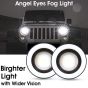 Allextreme EXSS2P Universal Car Projector LED Fog Light COB Halo White Angel Eye Rings for Cars (10W, 2 PCS)