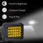 Allextreme EXLEDS1 24 LED Fog Light Bar Waterproof 4 Inch CREE Cube Work Light for Bike Cars and Motorcycle, 72W, Yellow Light (Pack of 1)