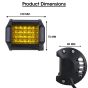 Allextreme EXLEDS2 24 LED Fog Light Bar Waterproof 4 Inch CREE Cube Work Light for Bike Cars and Motorcycle, 72W, Yellow Light (Pack of 2)