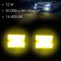 Allextreme EXLEDRS1 34 LED Fog Light Bar Waterproof 4 Inch CREE Cube Work Light for Bike Cars and Motorcycle, 72W, Yellow Light (PACK-1)