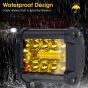 Allextreme EXLEDRS1 34 LED Fog Light Bar Waterproof 4 Inch CREE Cube Work Light for Bike Cars and Motorcycle, 72W, Yellow Light (PACK-1)
