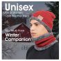Allextreme Winter Beanie Cap Scarf Set Soft & Comfortable Thick Knitted Neck Warmer Biker Rider Climbing Sports Accessory for Men & Women