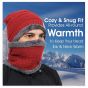 Allextreme Winter Beanie Cap Scarf Set Soft & Comfortable Thick Knitted Neck Warmer Biker Rider Climbing Sports Accessory for Men & Women