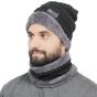 Allextreme Winter Beanie Cap Scarf Set Soft & Comfortable Thick Knitted Neck Warmer Biker Rider Climbing Sports Accessory for Men & Women