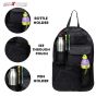 Allextreme EXNOB1 Nylon Universal Car Auto Seat Back Multi Pocket Organizer Bag for Mobile, Bottle, Map, Magazines and Umbrella Storage (Black)