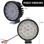 Allextreme EXF18L2 18 LED Round Fog Light Spot Beam Waterproof Pod Driving Work Lamp for Motorcycle and Cars (27W, White Light, 2 Pcs)