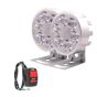 Allextreme EXSLW2S Universal 6 LED Round Fog Auxiliary Light Metal Stand with Switch for Bikes Motorcycle and Cars (18W, White Light, 2 PCS)