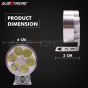 Allextreme EXSLW2S Universal 6 LED Round Fog Auxiliary Light Metal Stand with Switch for Bikes Motorcycle and Cars (18W, White Light, 2 PCS)