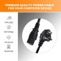 Allextreme Computer Cable CPU Power Cable Cord for Desktop PC, Monitor, SMPS, and Printer Long-lasting 0.5 Sqmm (1.8 Mtr)