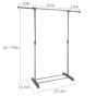 Allextreme Elegant Commercial Grade Clothing Garment Rack Adjustable Single Rail Garment Rack Portable Clothing Hanging Rolling Clothes Rack
