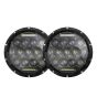 Allextreme 7inch Round Ring 13 LED Headlight with Turn Signal Lights for Jeep Wrangler (12-30V, 75W, Pack of 2)
