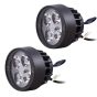Allextreme EX4FHW2 4 LED Round Fog Light 7/8 Inch Handlebar Mirror Mount Driving Head Lamp with Mounting Brackets for Cars and Motorcycle (12W, White Light, 2 PCS)