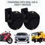AllExtreme SHON WINDTONE HORN for Bike & Car Horns Super Loud Sound Air Siren (12V, Black & Gold, 2 Pcs)