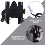 Allextreme EXMUH02 Mobile Phone Holder with USB Charger Waterproof Easy Adjustable Rear View Mirror Mount Solid Metal Cradle Stand Suitable for Bike & Mobile Phones 3.5" to 7.0" (Black)