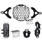 AllExtreme EXTD05 Headlight Grill Set Combo Pack with Protective Cover for Motorcycle Parts - Rear Master Cylinder, Headlight, Side stand Base Extender & Radiator (Black)