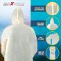 AllExtreme EXROC01 EVA Waterproof Raincoat Hooded Outdoor Water Resistant Transparent Rain Cover for Men (Universal Size, Random Colors)