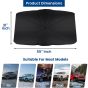 AllExtreme 55''x31'' Car Sun Shade Foldable Windshield Auto Umbrella Protector Front Window Sunshade Vehicle Heat Insulation Protection Universal Fit Cover for Cars UV Block (M, Pack of 1, Black)