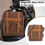 Allextreme EXSBR02 Magnetic Bike Fuel Tank Bag Portable with Sturdy Lock Design & Rain Cover Universal Fit Leather Sling Storage for All Motorcycles (Brown, 1 Pc)