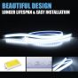 AllExtreme EXCLDH1 Strip LED Light DRL Front Daytime Running Hood Lamp Interior Car Door Turn Signal & Decorative Silicone Flexible & Bright for 4 Wheeler (White, 1 Pc)