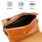 Allextreme EXSTR02 Magnetic Bike Fuel Tank Bag Portable with Sturdy Lock Design & Rain Cover Universal Fit Leather Sling Storage for All Motorcycles (Tan, 1 Pc)