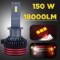 AllExtreme EXHBH01 HYPERDRIVE H1 Headlight Conversion Kit 150W LED CSP Chips 18000LM Headlamp Bulbs 6000K Bright Light IP65 Water Resistant for Car (Set of 2)