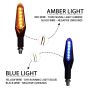 Allextreme EXDVSB2 Dual Tone 6 LED Side Indicator Light Front Rear Universal Fit Turn Signal Lamp for Bikes and Motorcycles (Yellow & Blue, 2 Pcs)