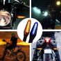 Allextreme EXDVSB2 Dual Tone 6 LED Side Indicator Light Front Rear Universal Fit Turn Signal Lamp for Bikes and Motorcycles (Yellow & Blue, 2 Pcs)