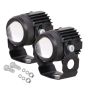Allextreme EXMDL02 20W Mini Driving LED Fog Light Spot Beam Projector Lens Driving Lamp for Motorcycle, Truck & Car (Yellow & White, 2 Pcs)