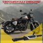 AllExtreme Heavy Duty Exhaust Silencer Modern Style Metal Iron Material with Durable & Sturdiness Compatible for Royal Enfield BS3 Model Bullet (Black)