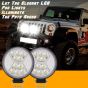 Allextreme EXFL02 10 LED Round Fog Light Waterproof Flood Lamp with Mounting Brackets for Truck, Jeeps & Cars (White & Yellow Light, 2 PCs)
