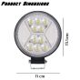 Allextreme EXFL02 10 LED Round Fog Light Waterproof Flood Lamp with Mounting Brackets for Truck, Jeeps & Cars (White & Yellow Light, 2 PCs)