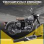 AllExtreme EXBS03 Exhaust Silencer Modern Style Metal Iron Material with Durable & Sturdiness Compatible for Royal Enfield BS3 Model Bullet (Black)
