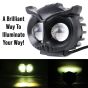 Allextreme EXS202 20W LED Owl Metal Fog Light High Brightness 2 LED Headlamp Bulb for Bikes, Motorcycles & Cars (1Pc, Yellow & White)