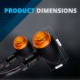 Allextreme EXNTMS-04 Motorcycle Turn Signal Amber Bulb Blinker Lights for Harley Davidson and 350cc and 500cc Cruiser Bikes (Amber, 4 PCS)