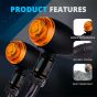 Allextreme EXNTMS-04 Motorcycle Turn Signal Amber Bulb Blinker Lights for Harley Davidson and 350cc and 500cc Cruiser Bikes (Amber, 4 PCS)